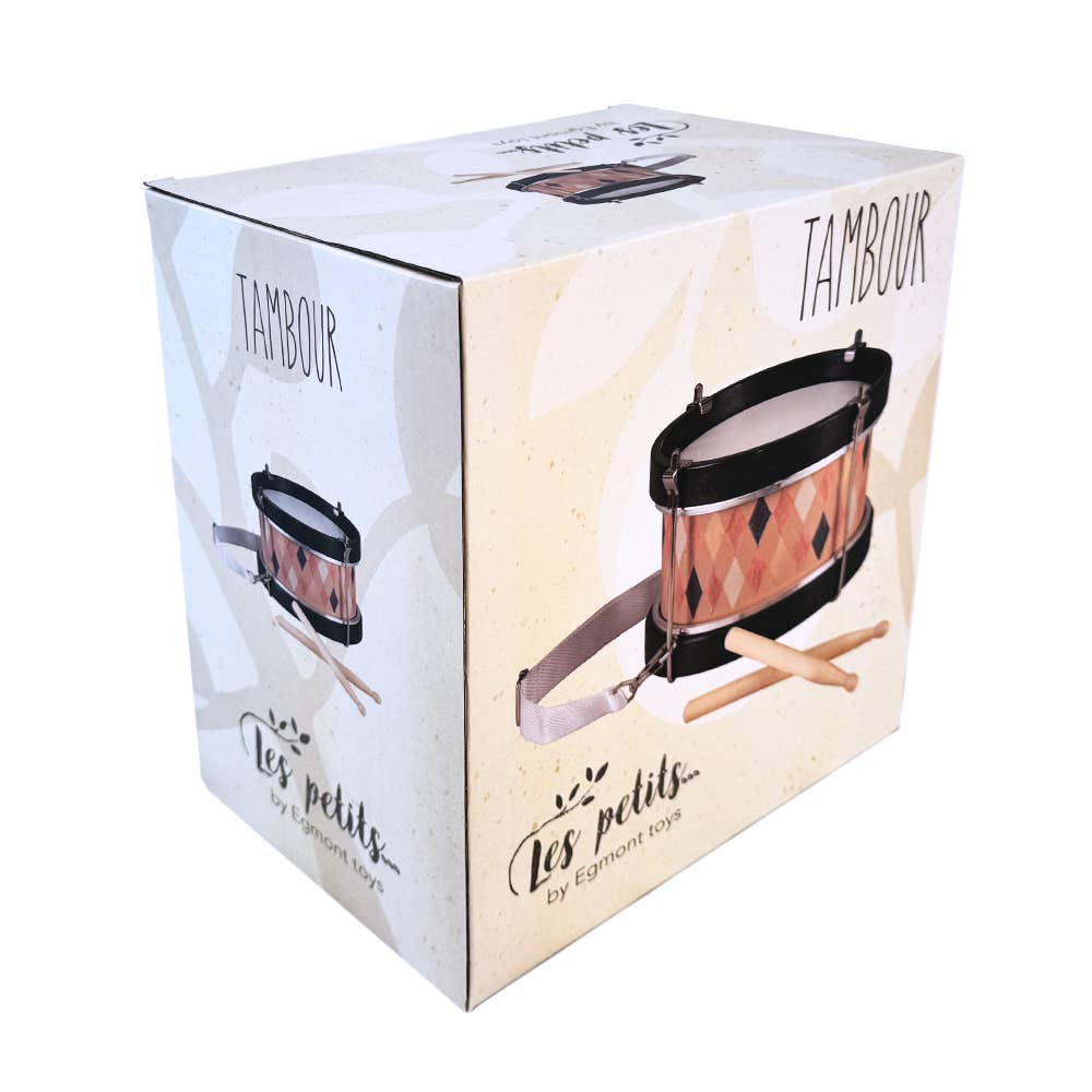 Egmont Toys Terra harlequin drum, wooden children's toy drum for little musicians