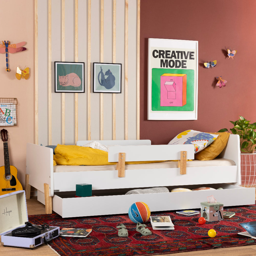 Graphite + Red Oak Fun Twin Bed by dadada with solid wood platform board