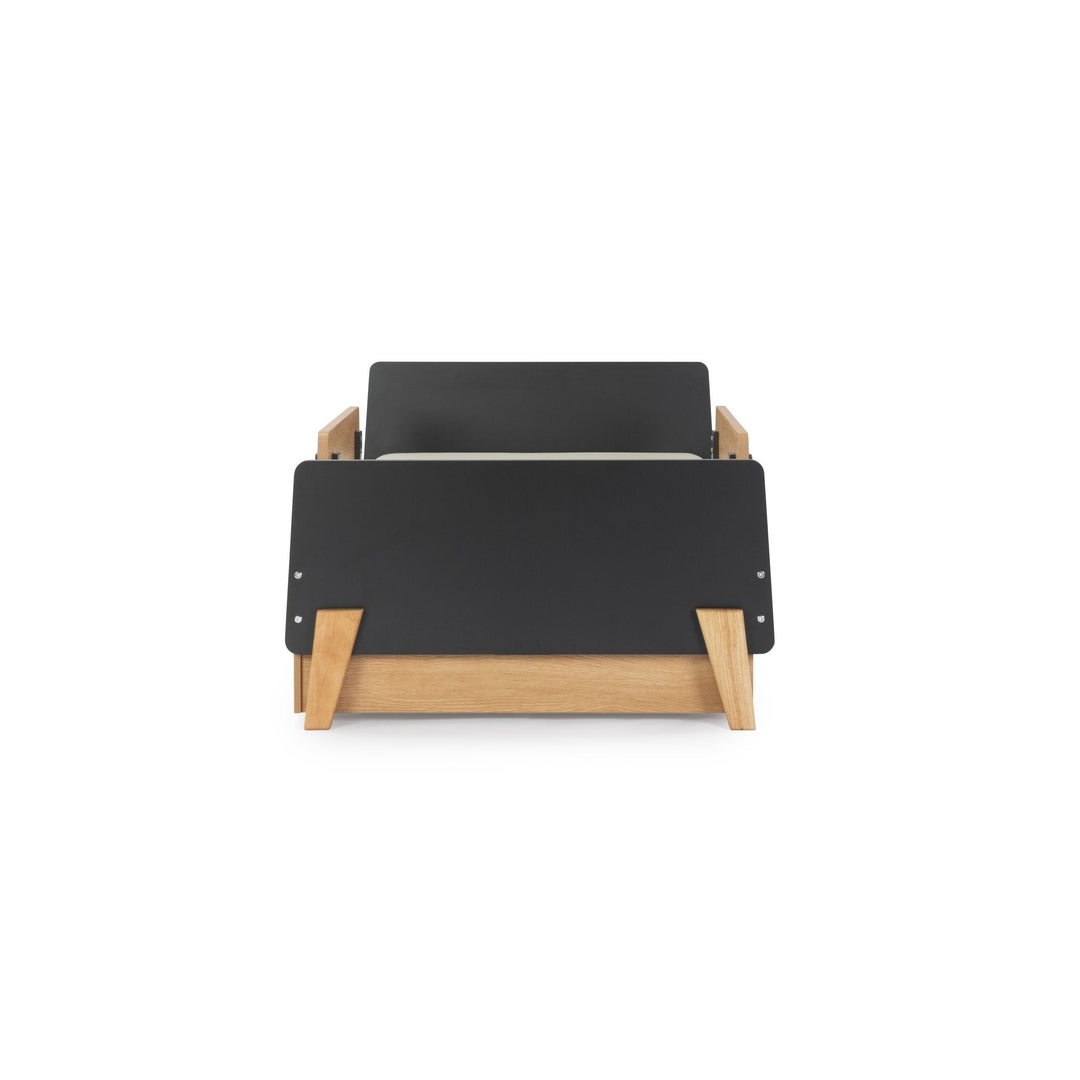 dadada Fun Twin Bed Graphite + Red Oak, tool-free assembly kids bed