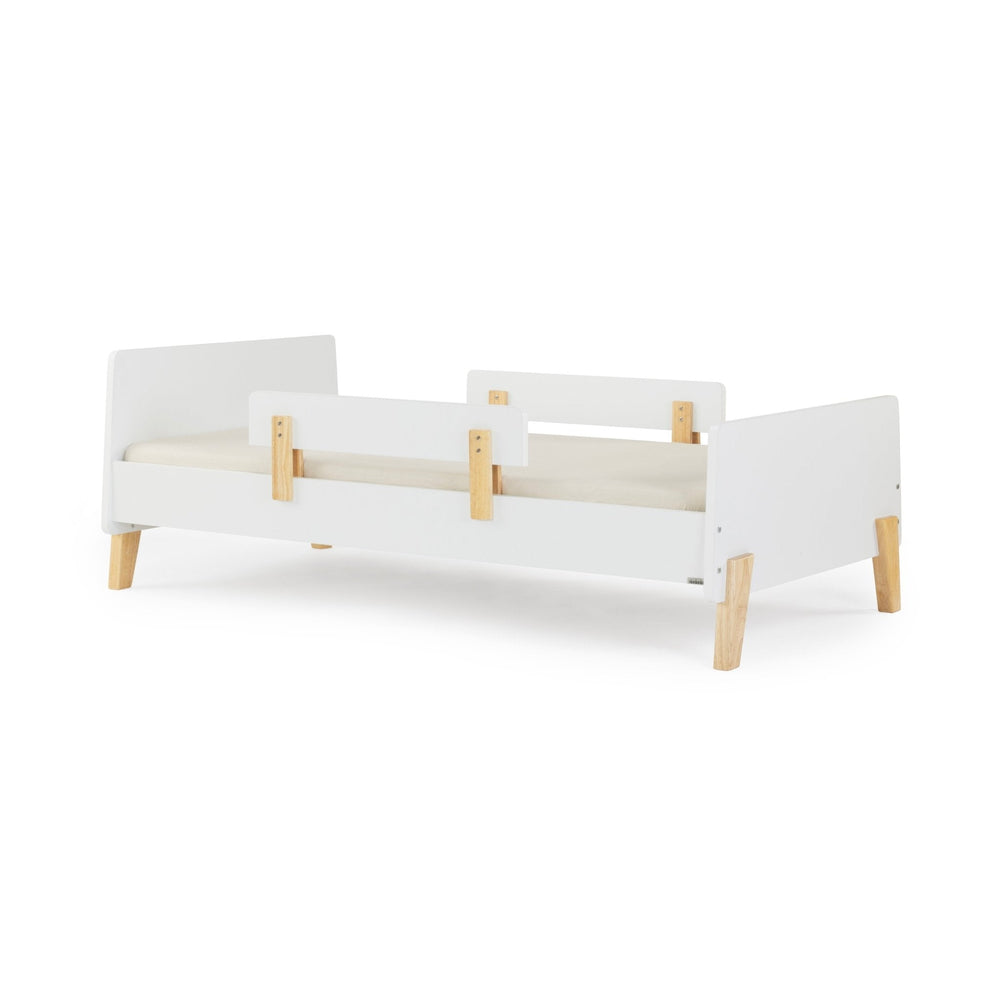 White + Natural Fun Twin Bed by dadada with solid wood legs and platform