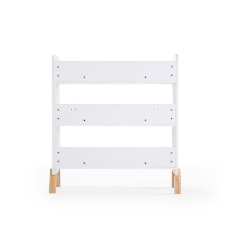 White + Natural dadada Muse bookshelf with artisan-style rubberwood joints