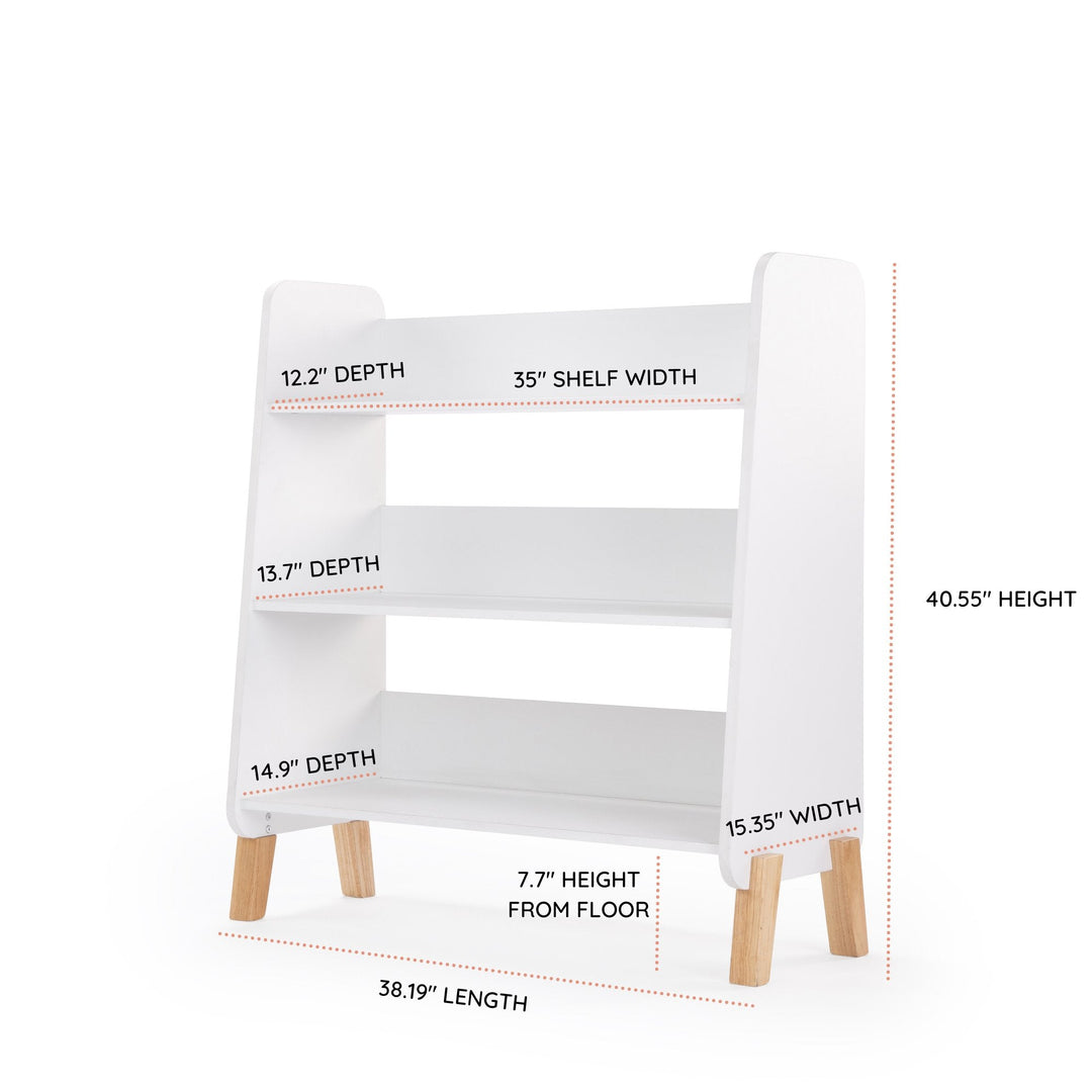 dadada kids bookshelf Muse in White + Natural, pairs with the Muse Toddler Bed