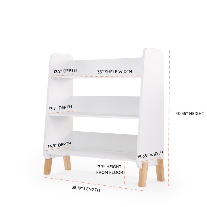 dadada kids bookshelf Muse in White + Natural, pairs with the Muse Toddler Bed