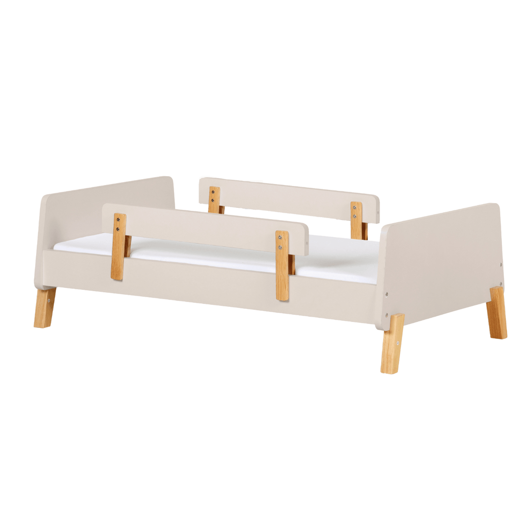 dadada Muse Almond Milk + Natural toddler bed, fits a standard crib mattress