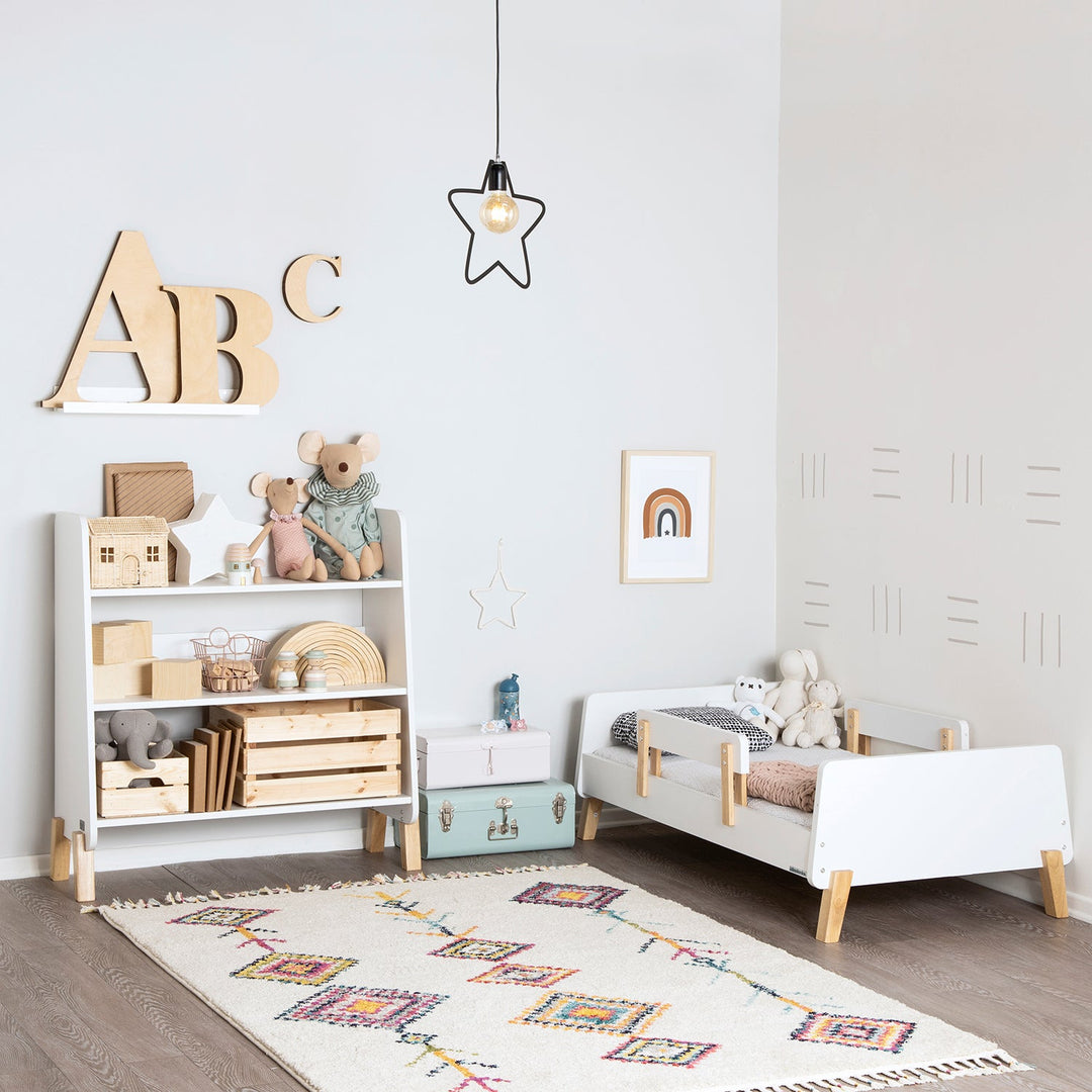 dadada toddler bed Muse in White + Natural, uses your standard crib mattress