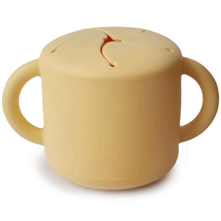 Mushie Silicone Snack Cup in Daffodil bright and cheerful for a fun snack experience for your child