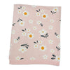 Viverano Organics Jacquard Sweater Knit Baby Blanket in Daisy Floral 100% Organic Cotton