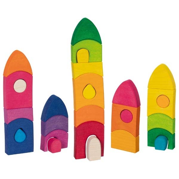 rainbow city goki wooden puzzle toy 