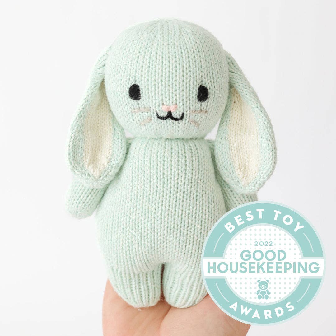 baby bunny in light green mint by cuddle and kind stuffed animals for children