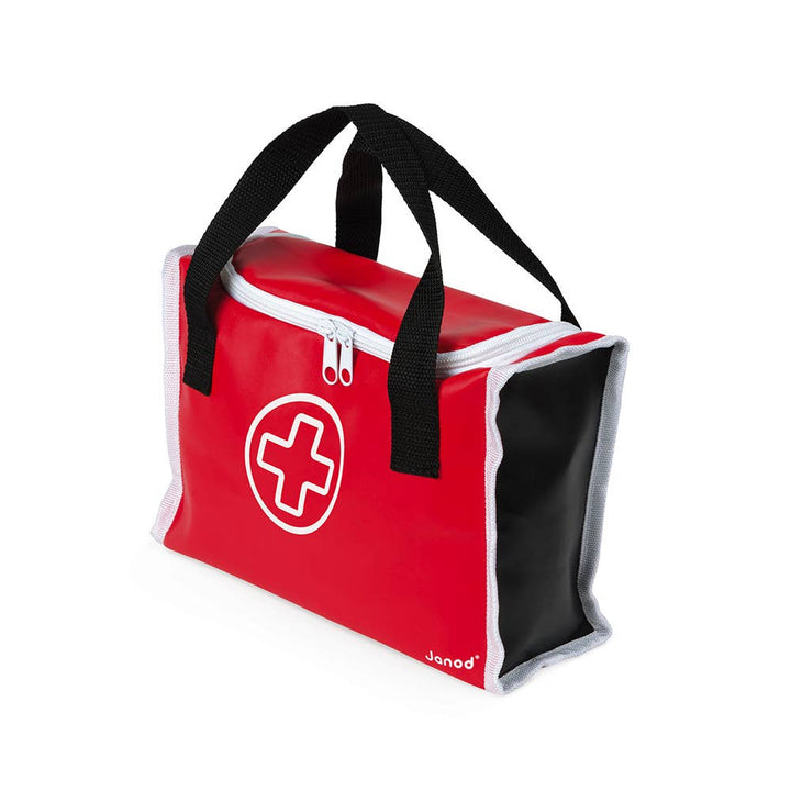 play pretend doctors bag by janod, faux leather plastic exterior