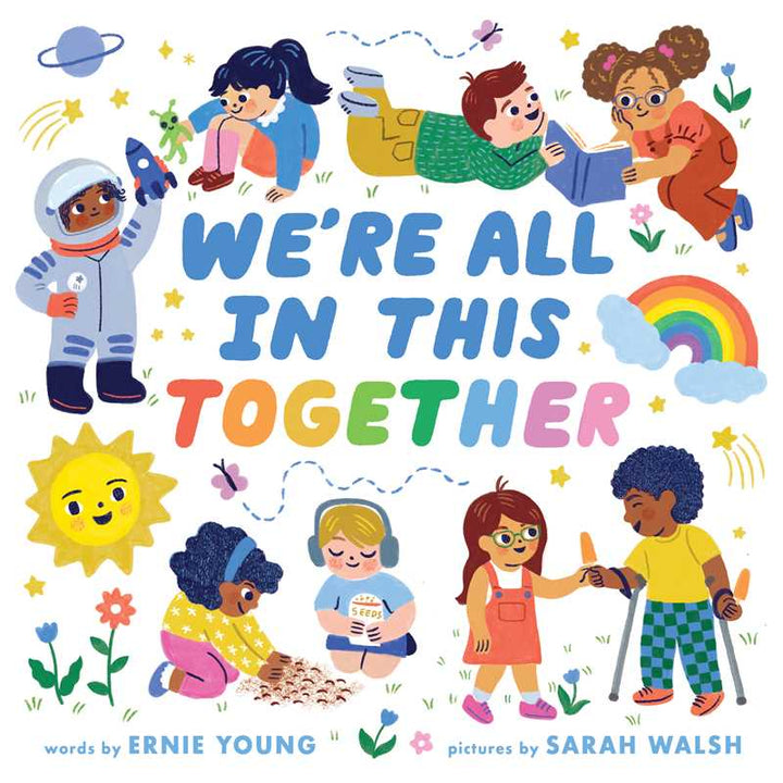 We're All in This Together board book cover by Simon & Schuster, a diverse kids book about kindness