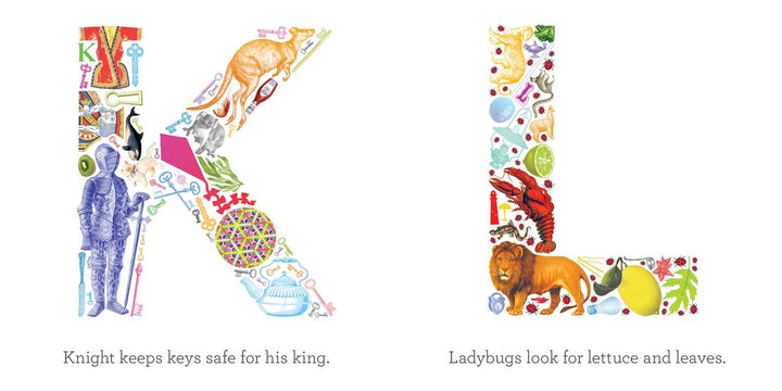 Graphic letter interior from A B See search-and-find alphabet book for preschoolers