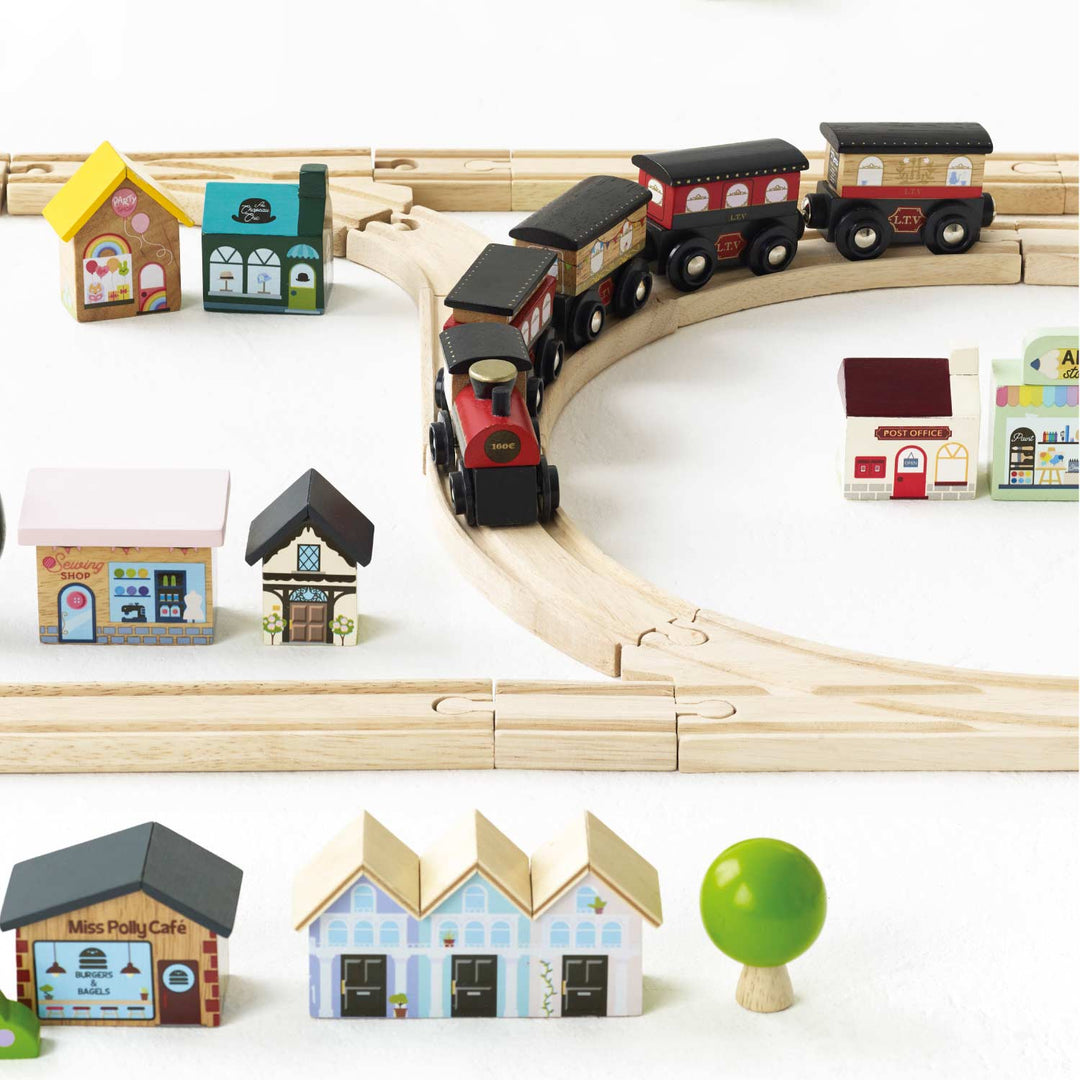 Little ones can role-play city adventures with the Le Toy Van London Train Set, an educational toy.