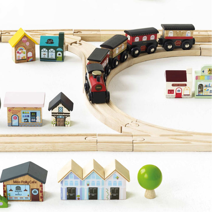 Little ones can role-play city adventures with the Le Toy Van London Train Set, an educational toy.