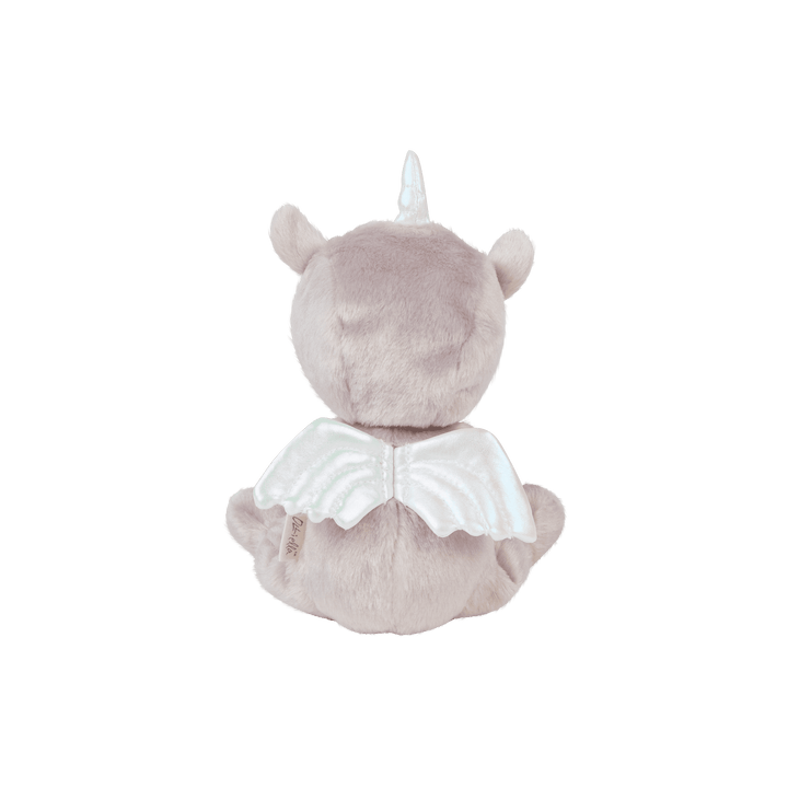 Back view of the Dinky Dinkums Uma Unicorn lilac hood, ears and horn by Dinkum Dolls