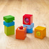 stacked wooden haba blocks for montessori discovery