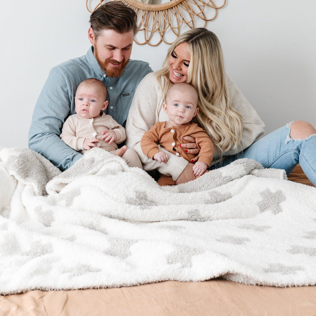 Soft and cloudlike, the Saranoni Double-Layer BAMONI¨ Throw Blanket in Swiss Cross delivers luxurious comfort, making it a best baby blanket favorite.