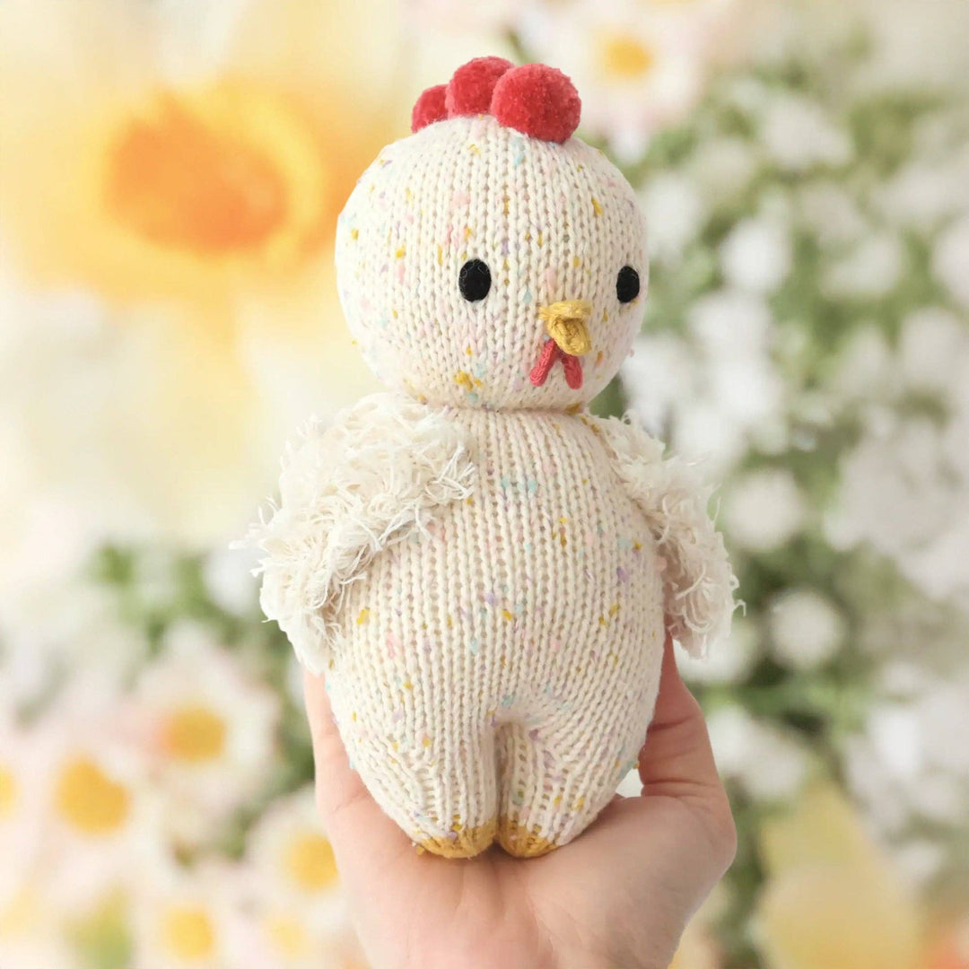 Hand-knit chicken stuffed animal Cuddle + Kind — fair trade plush toy best gift for toddlers