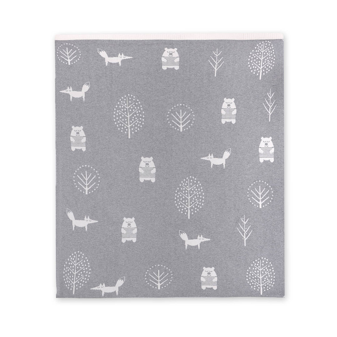 Viverano Organics Into The Woods - Organic Cotton Knit Reversible Baby Blanket, ideal soft baby blanket for cozy naps.