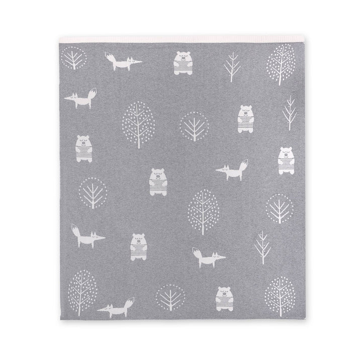 Viverano Organics Into The Woods - Organic Cotton Knit Reversible Baby Blanket, ideal soft baby blanket for cozy naps.
