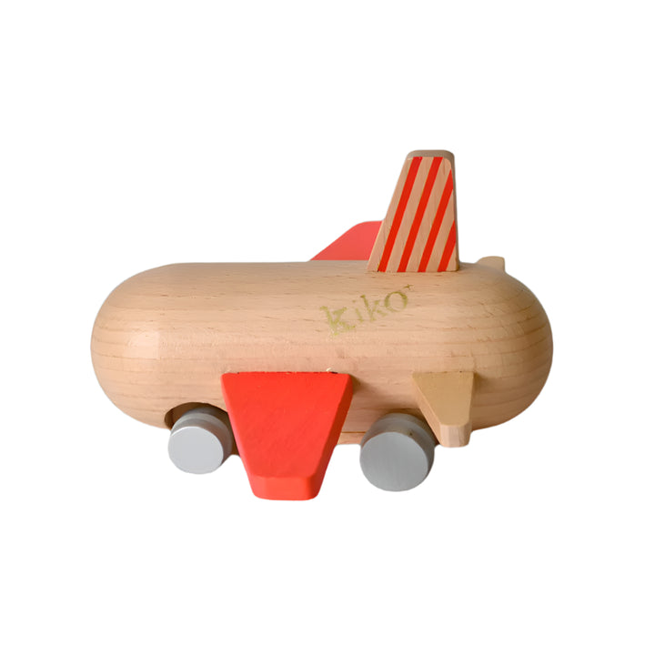 Kiko+ cherry red mini wooden airplane toy for toddler 
