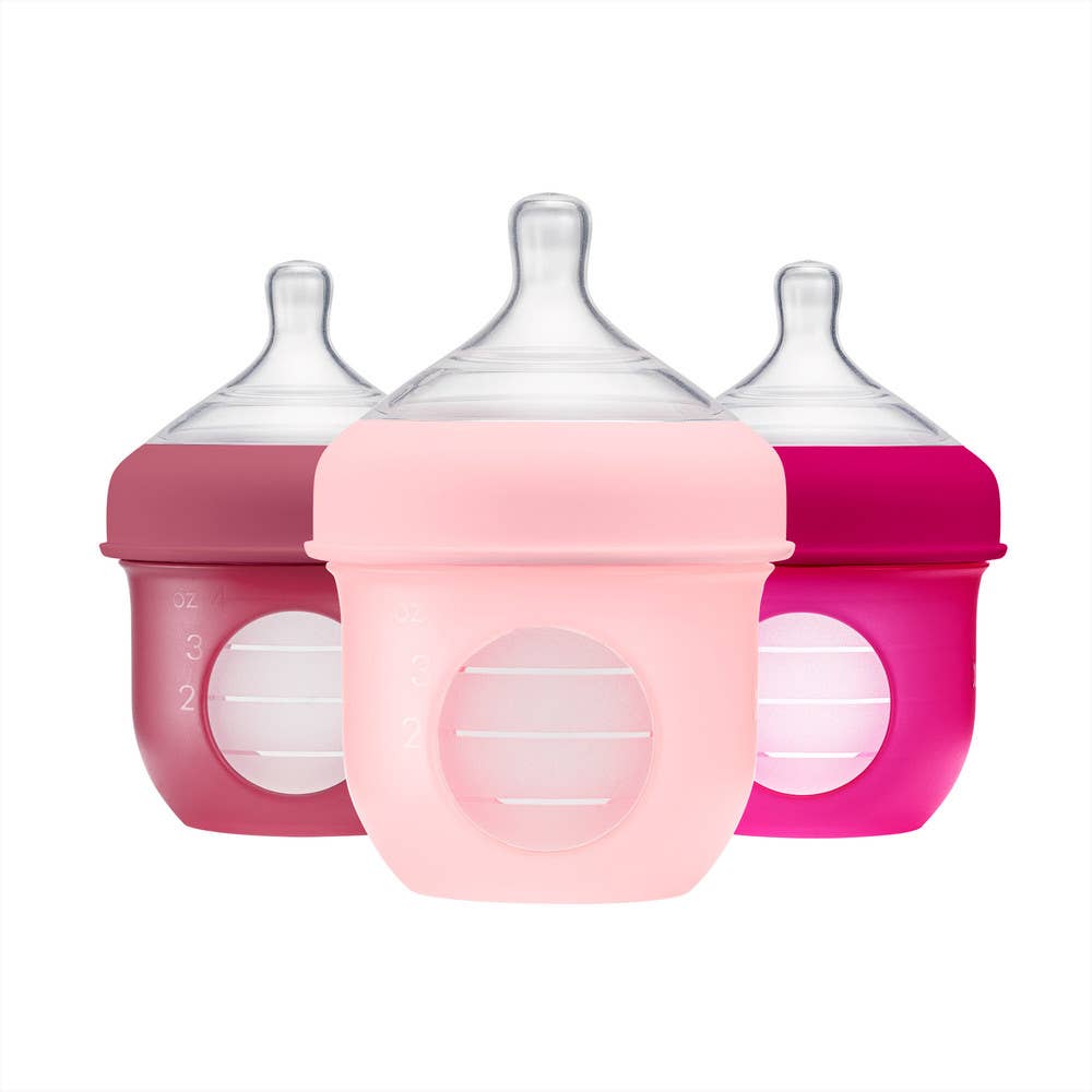 boon nursh bottle feeding infant pink