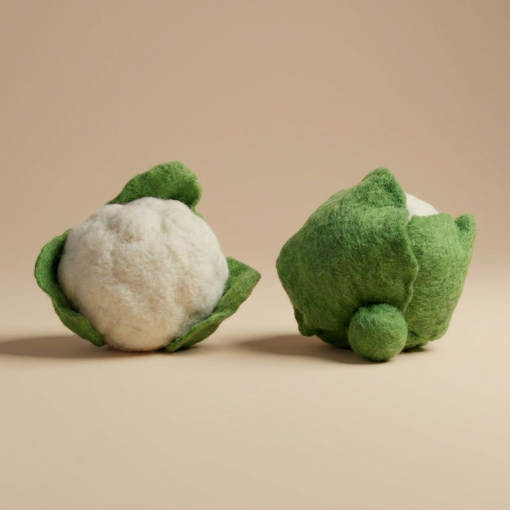 Felt Cauliflower play food by Kaddu, perfect Waldorf sensory toy