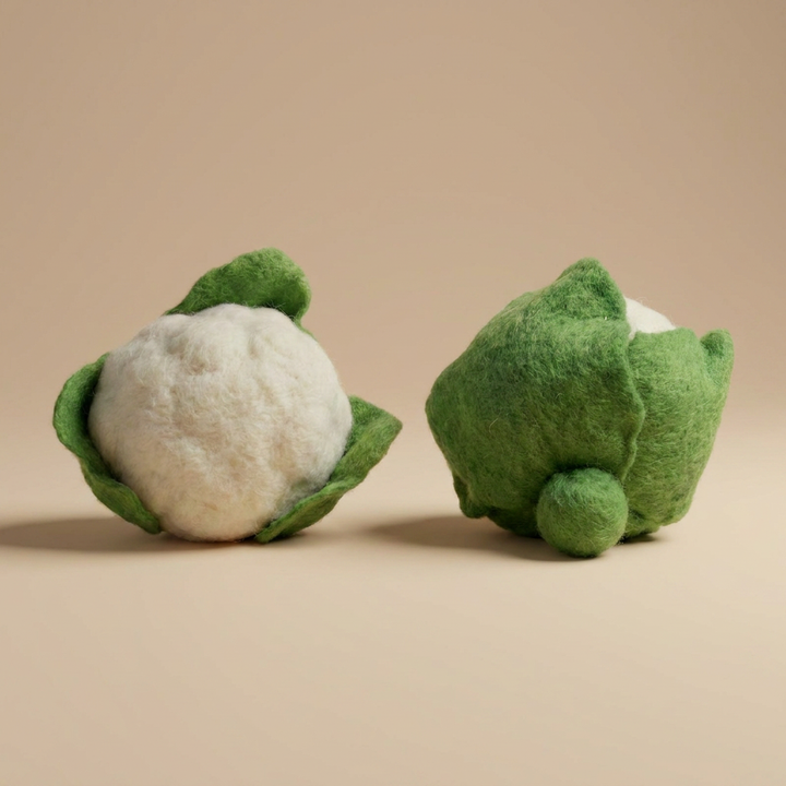 Felt Cauliflower play food by Kaddu, perfect Waldorf sensory toy