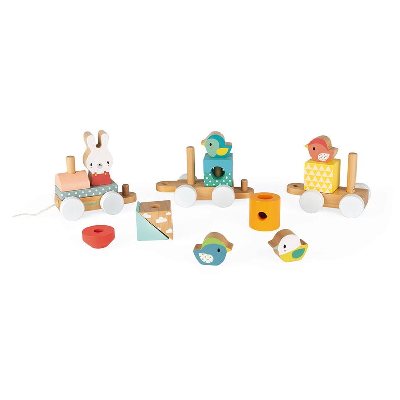 JanodÕs Pure Train delivers fun and learning in a charming Montessori toys format for toddlers.