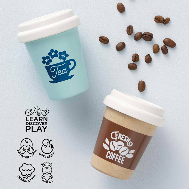 Imaginative drink service comes alive with Le Toy Van Tea & Coffee Re-Useable Eco Cups wooden toy set