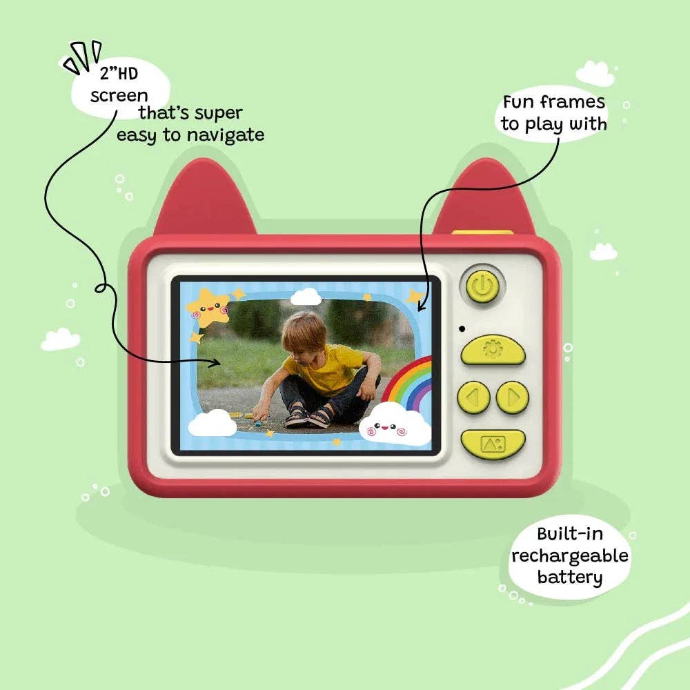 Kids camera with fox design, kiimento Fox Digital Camera with 2 inch HD screen