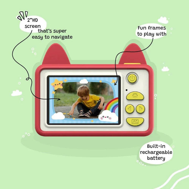 Kids camera with fox design, kiimento Fox Digital Camera with 2 inch HD screen