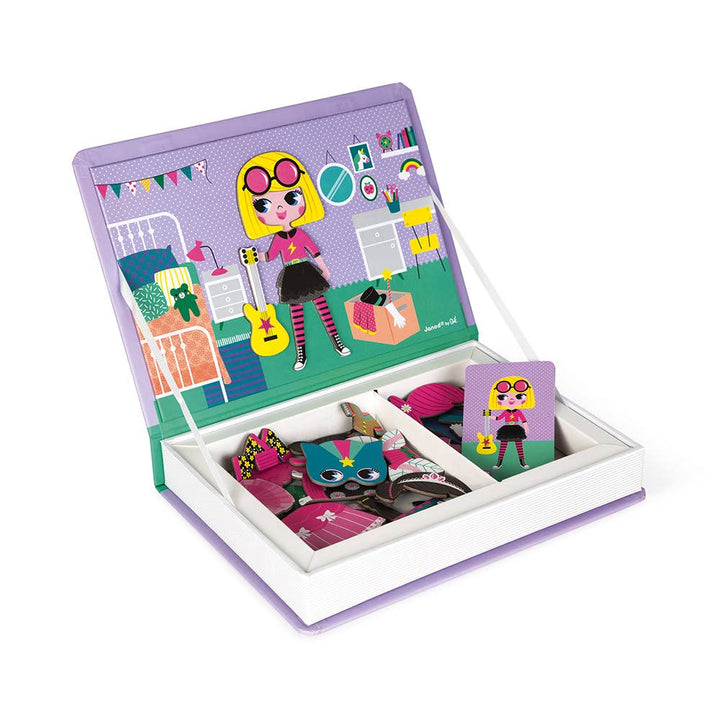 Magnet toys for kids outfit scene by Janod Girl's Costumes with illustrated cards
