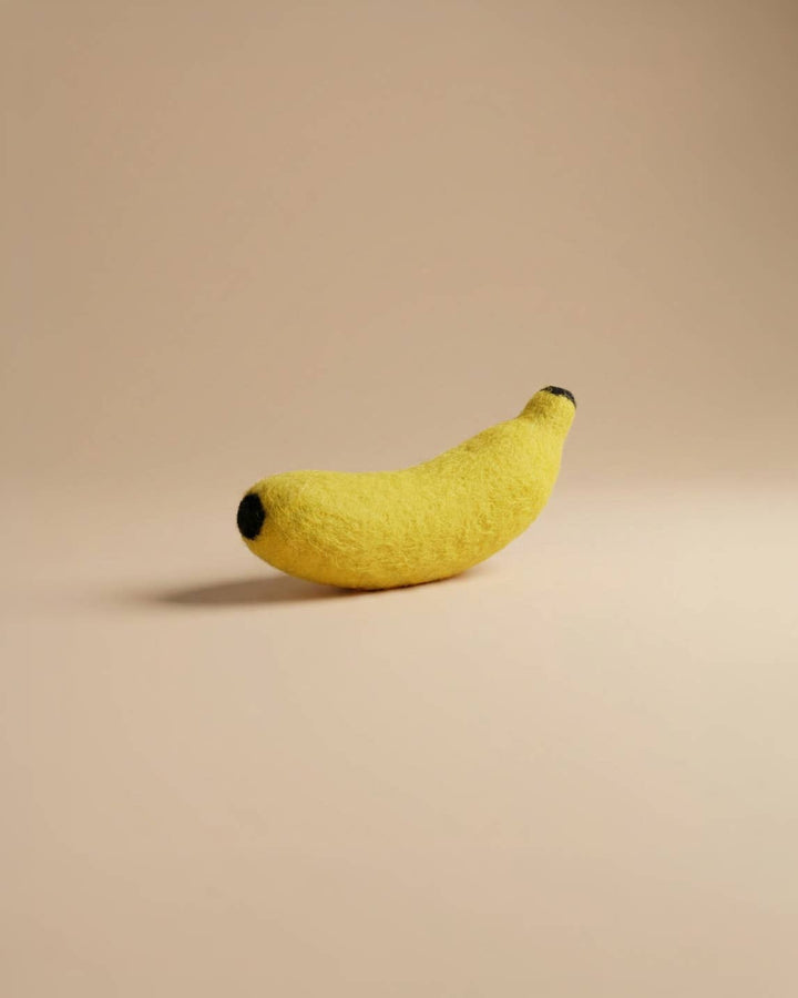 Kaddu Felt Banana Fruit Play Food, handmade wool toy with realistic detail