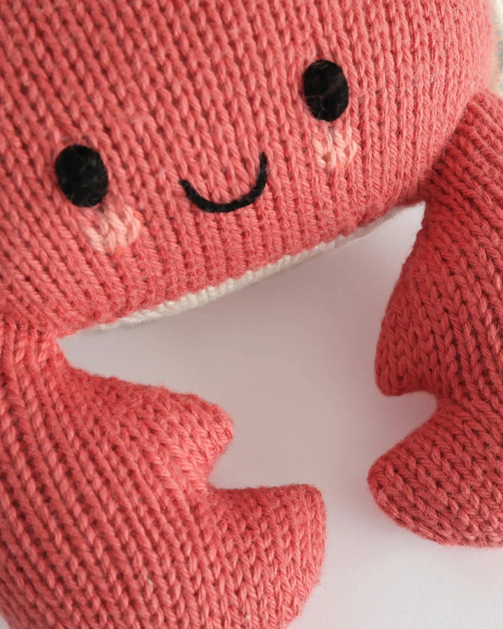 Cuddle + Kind Baby Crab, hand-knit crab plush toy for babies