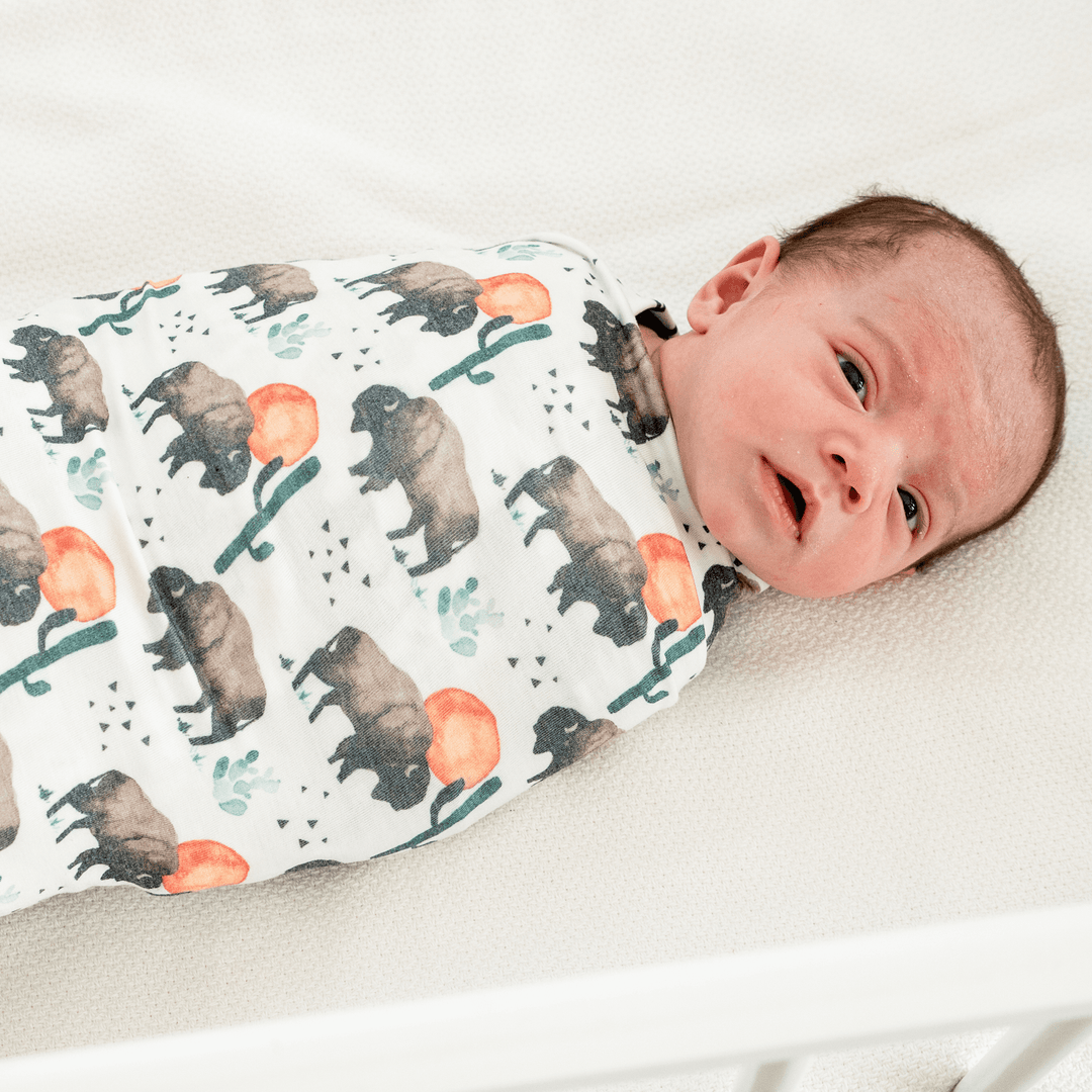 Bison knit swaddle by Copper Pearl — best baby blanket for newborns and infants