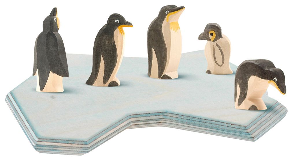 Penguin, Head High by Ostheimer, a hand-painted wooden penguin toy for open-ended play