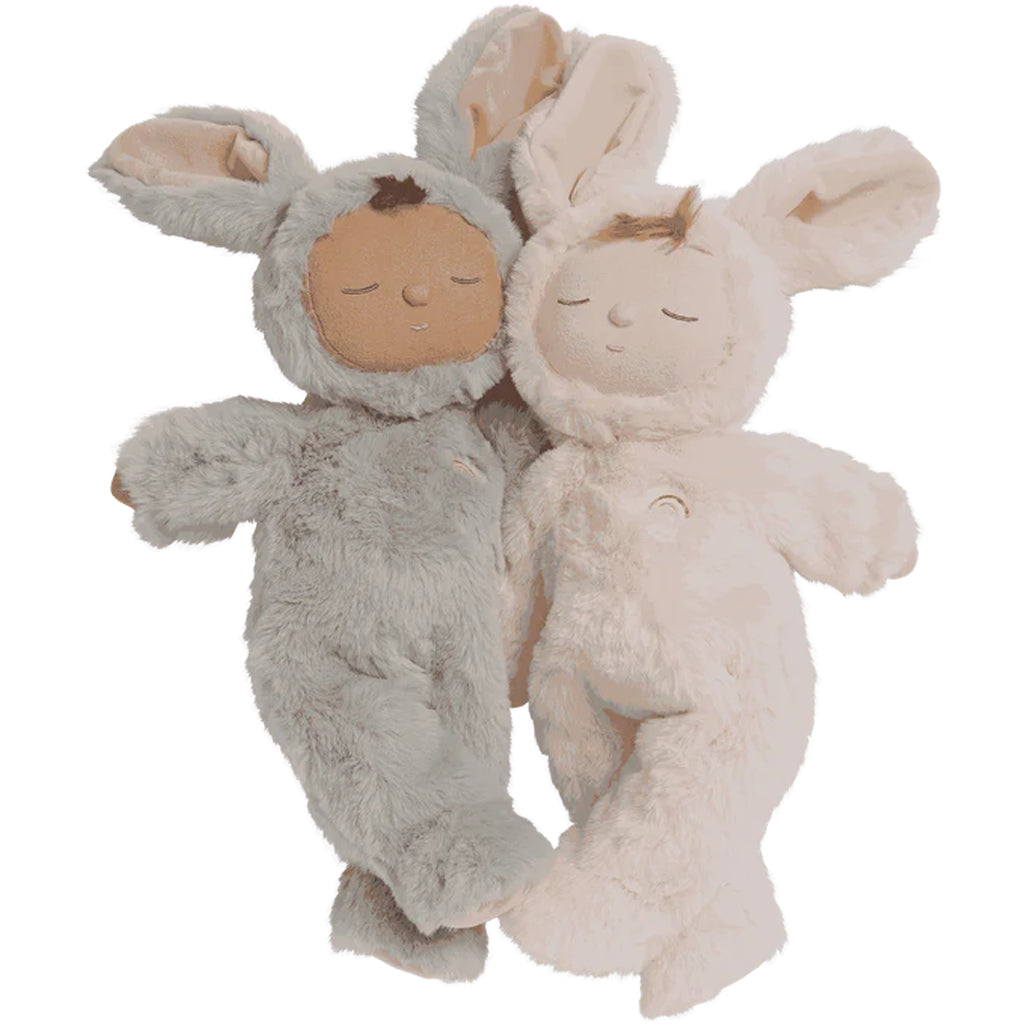 two lullaby cozy bunny dinkums olli ella posable sleeping stuffed doll toy 