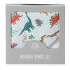 Little unicorn dinosaur hooded towel and wash towel set