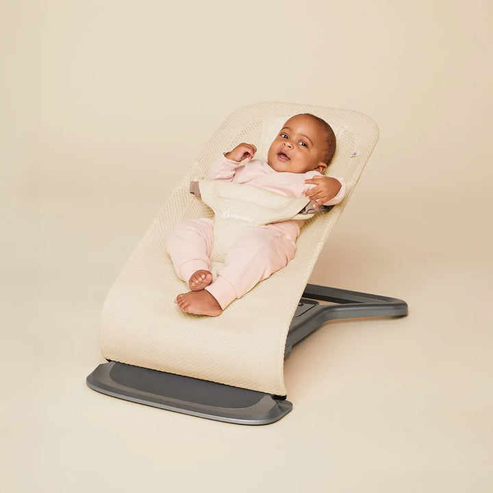 Ergobaby Evolve Bouncer in Cream Mesh, designed for soothing motionÑperfect bouncer baby essential.