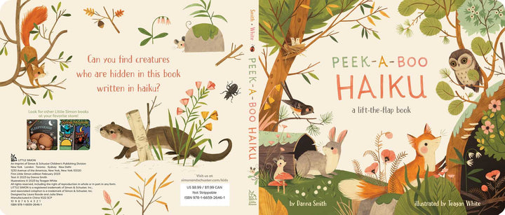 Lift-the-flap page from Peek-A-Boo Haiku woodland animal poetry board book