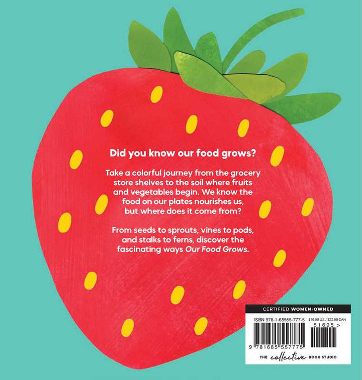 Vibrant vegetable illustration from Our Food Grows farm-to-table kids book
