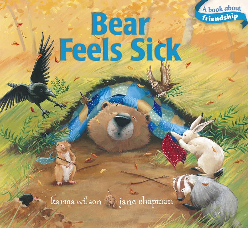 Bear Feels Sick board book cover by Simon & Schuster, a cozy kids book about friendship and care