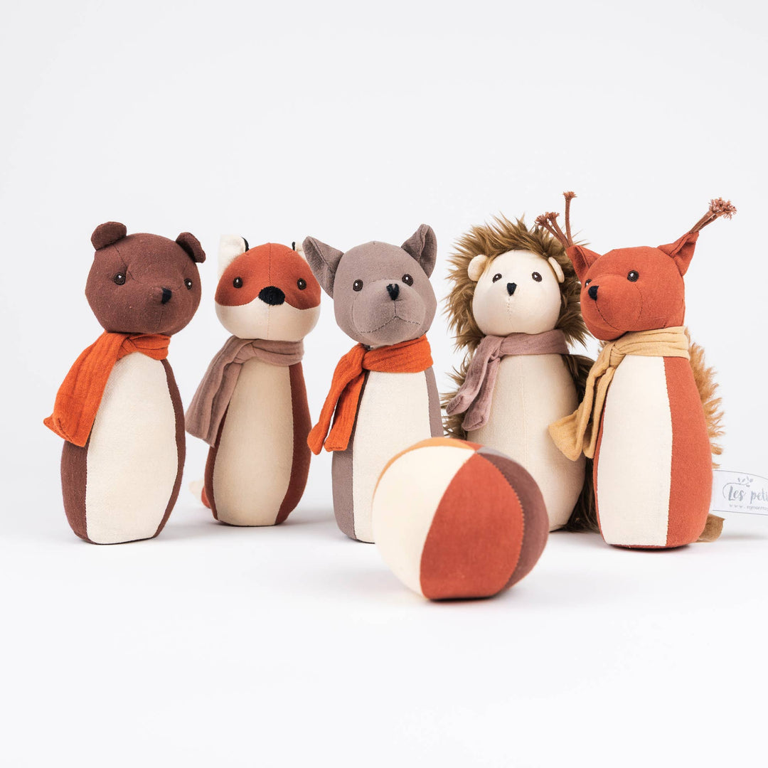 egmont toys assorted forest animal toy bowling set soft-stuffed animals