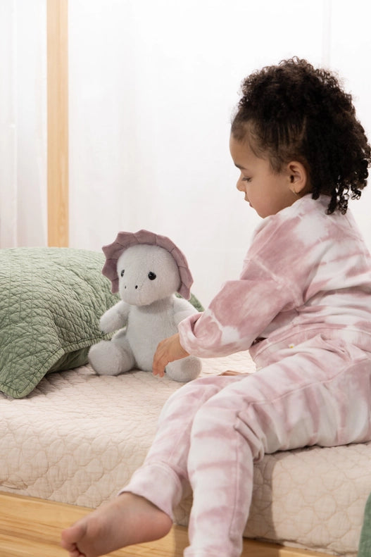 Cute Coco Village Dino Plush Toy in Grey Triceratop, classic stuffed toy created for fun, comfort, and adventure