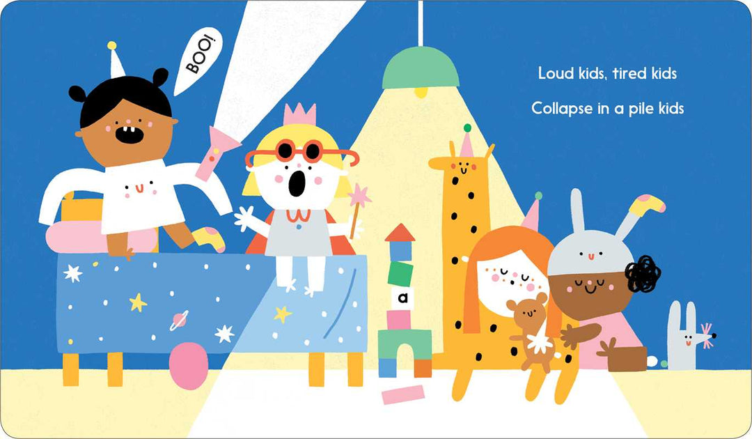 Rhyming text page from All Kids Are Good Kids celebrating children's differences