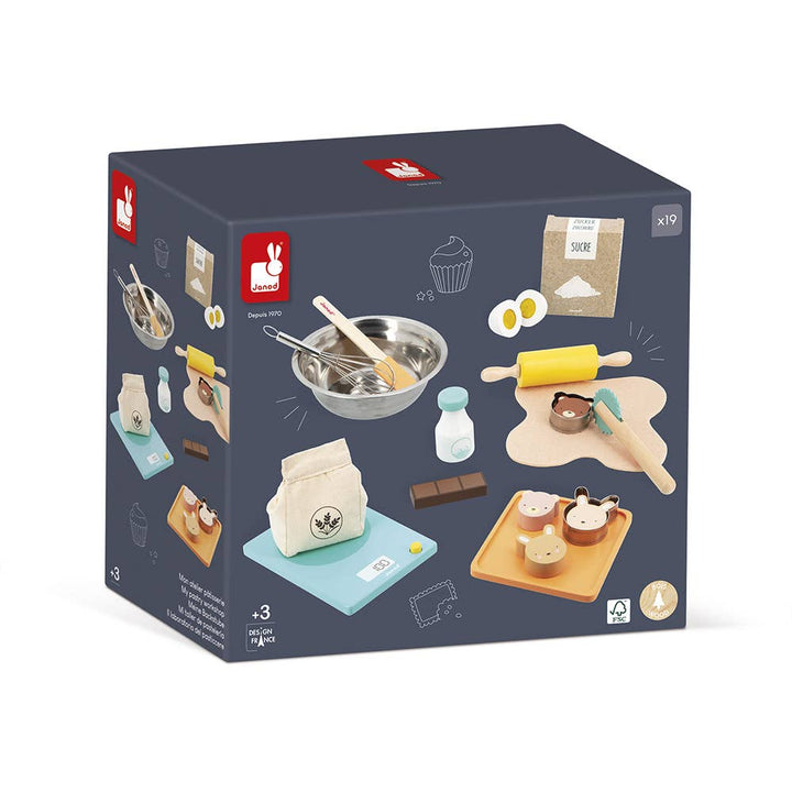 Pretend play baking ingredients included in Janod My Pastry Workshop