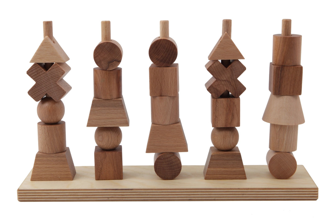 Wooden Story Montessori Stacking Toy in Natural, eco-friendly wooden toy designed as timeless Montessori toys for toddlers