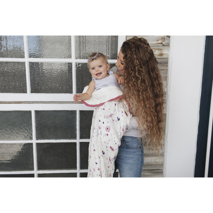 Soft and whimsical, the Little Unicorn Deluxe Muslin Quilt - Fairy Garden makes the best baby blankets.