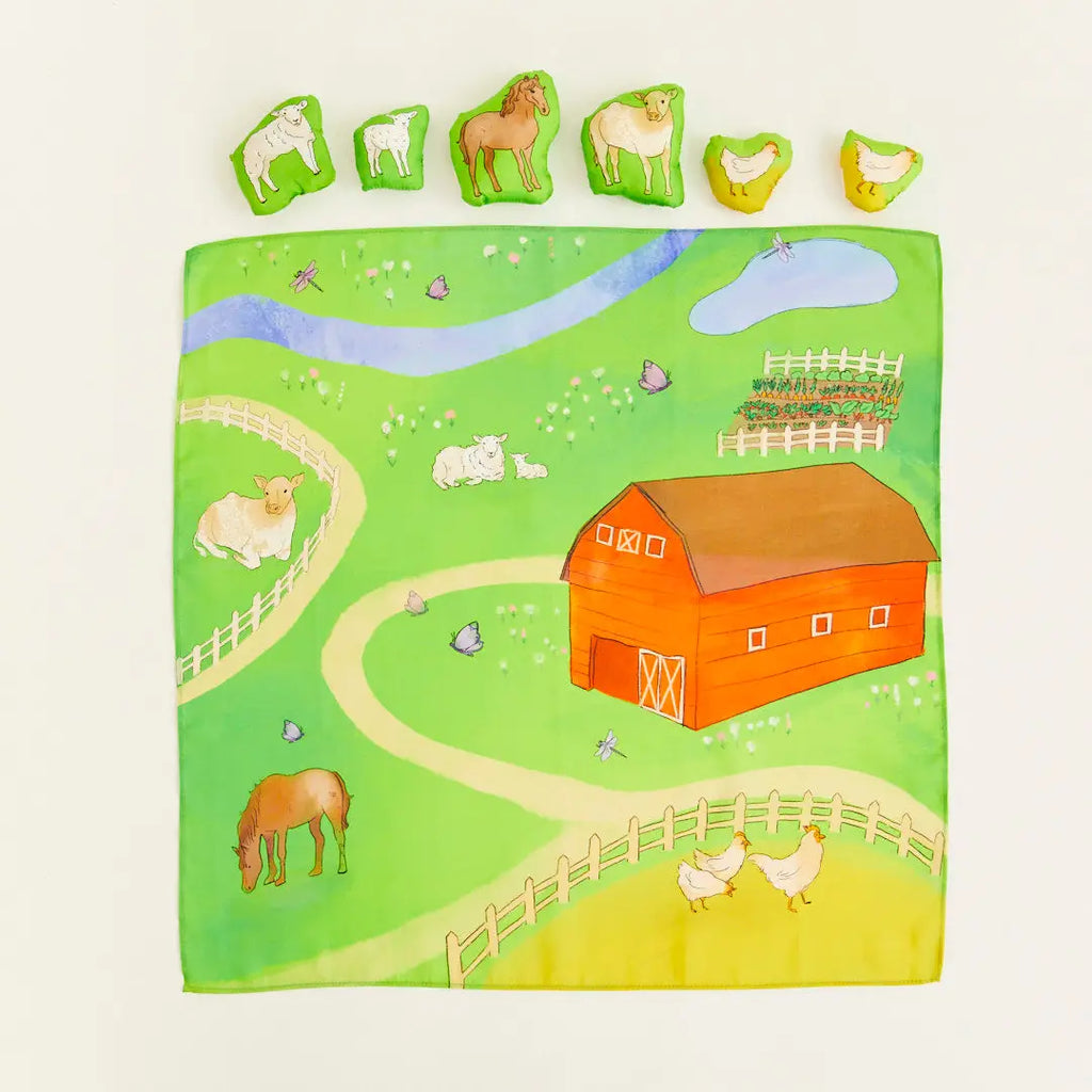 sarah's silks farm and animals set playmap puzzle game for toddler